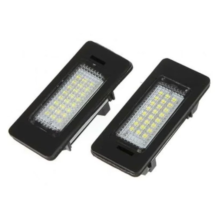 Комплект 2 броя Canbus Led лампи за номера, без грешка при изгоряла крушка, Audi A1, A3 8V, A4 B8, A5, A7, TT, Q3, Q5