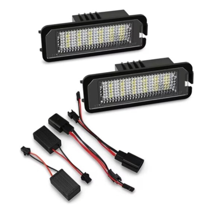 Комплект LED лампи за номера Canbus без грешка VW Golf 4 / 5 / 6 / 7, EOS, Passat B6 / B7, Passat CC, Polo, Lupo
