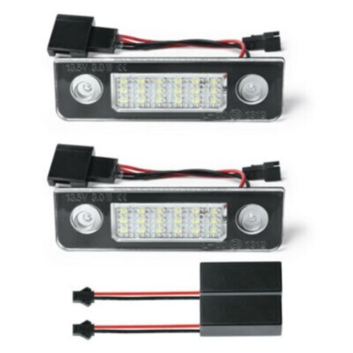 Комплект 2 броя Canbus LED лампи за номера без грешка Skoda Octavia II, Facelift, Roomster