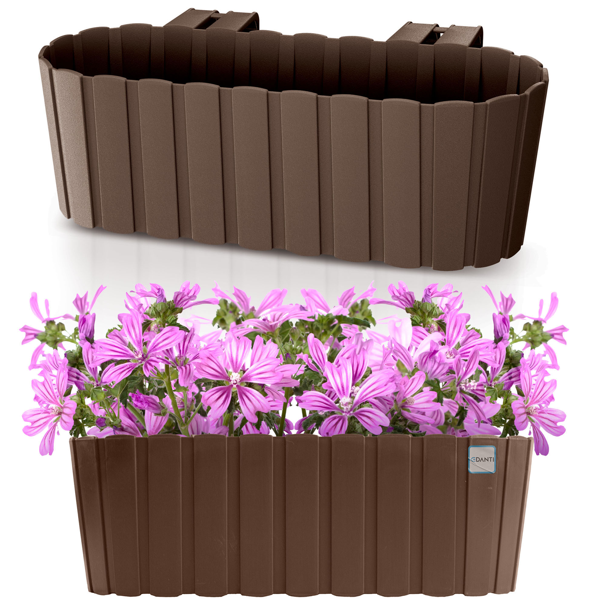 Ghiveci De Balcon, Edanti, 38.3 Cm, Plastic, Pentru A Atarna, Maro