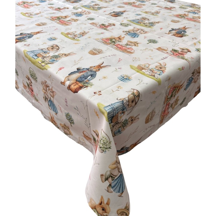 Nyúl terítő, bio pamut 6 személyes