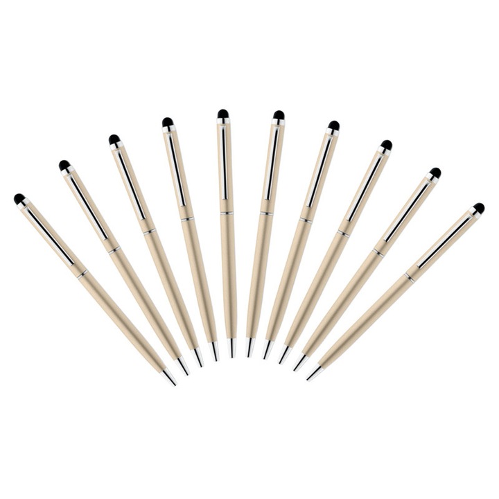 Set 10 bucati Pix din aluminiu NEILO TOUCH cu touch screen, Crem