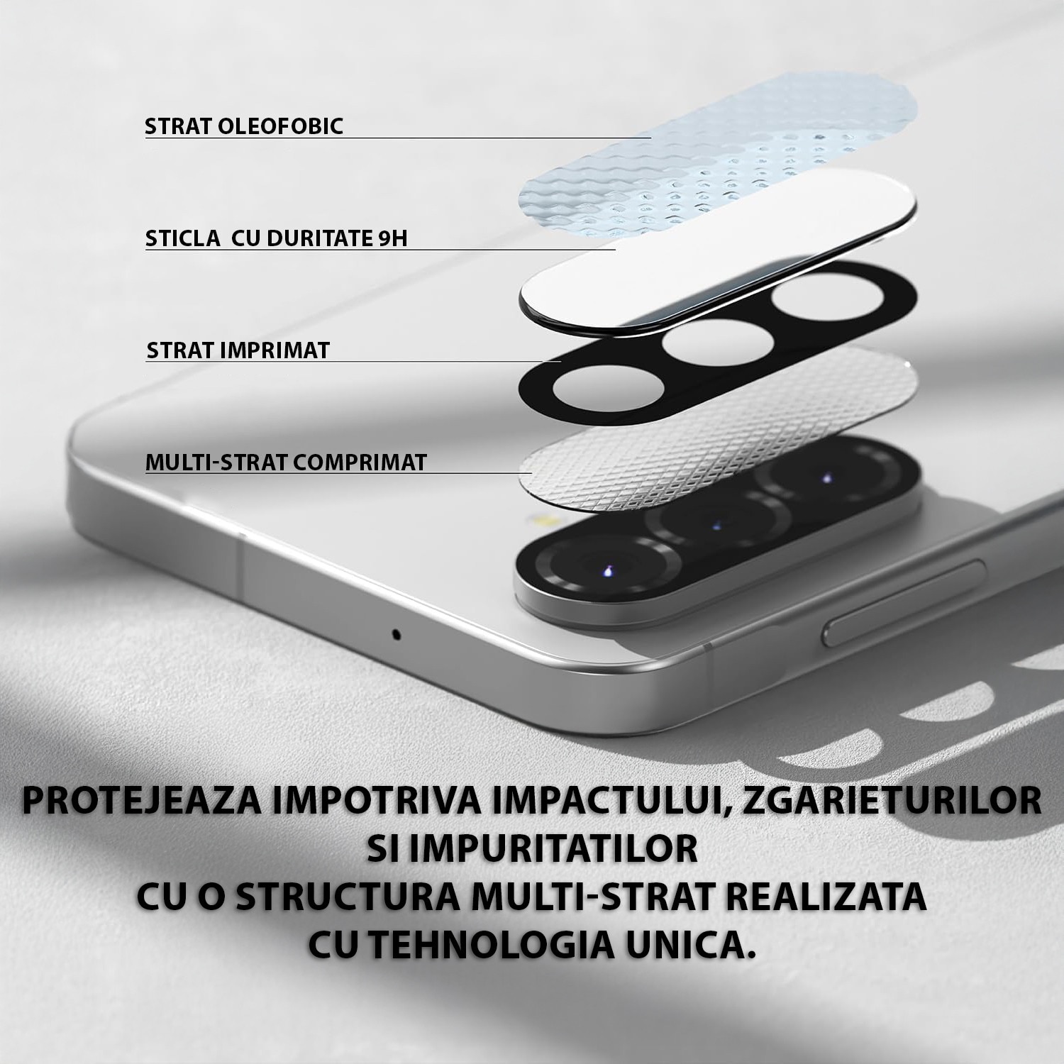 Folie Camera Daden din sticla pentru Samsung Galaxy A17 5G, Full Cover, Protectie Profesionala, Ultra Rezistenta, Calitate Premium, Negru