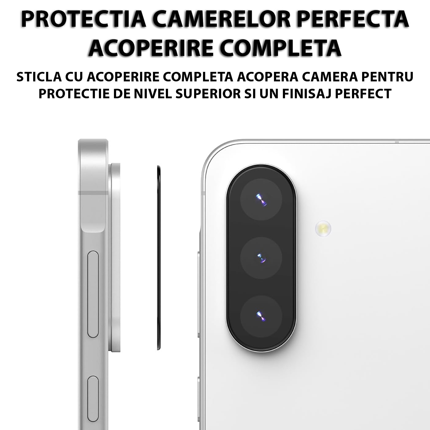 Folie Camera Daden din sticla pentru Samsung Galaxy A17 5G, Full Cover, Protectie Profesionala, Ultra Rezistenta, Calitate Premium, Negru