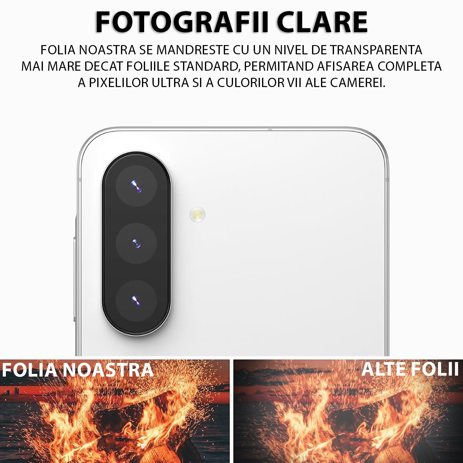 Folie Camera Daden din sticla pentru Samsung Galaxy A17 5G, Full Cover, Protectie Profesionala, Ultra Rezistenta, Calitate Premium, Negru