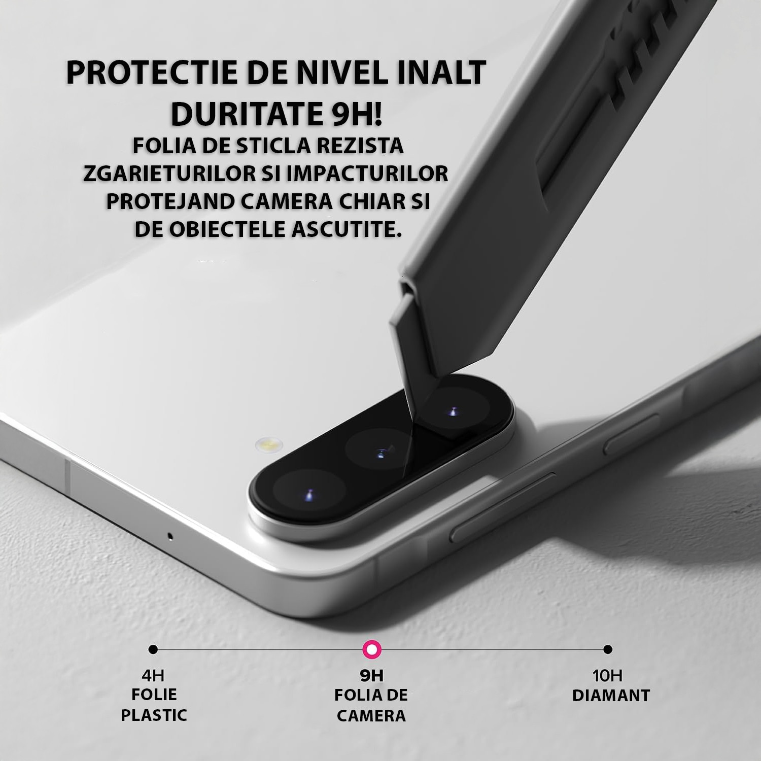 Folie Camera Daden din sticla pentru Samsung Galaxy A17 5G, Full Cover, Protectie Profesionala, Ultra Rezistenta, Calitate Premium, Negru