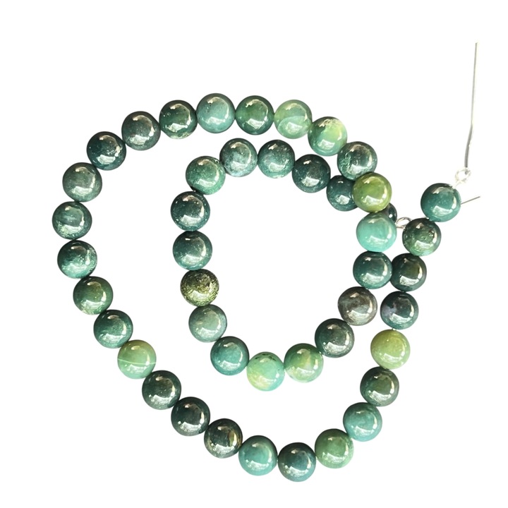 Sirag margele pietre semipretioase, Druzy, sfere AGAT MUSCHI MOSS, 8 mm