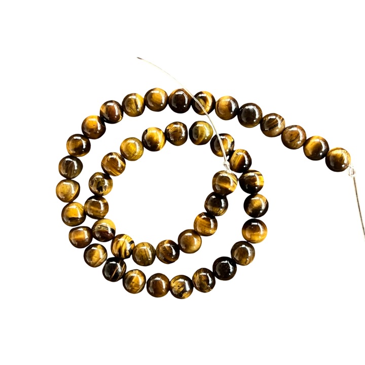 Sirag margele pietre semipretioase, Druzy, sfere OCHI DE TIGRU, 6 mm