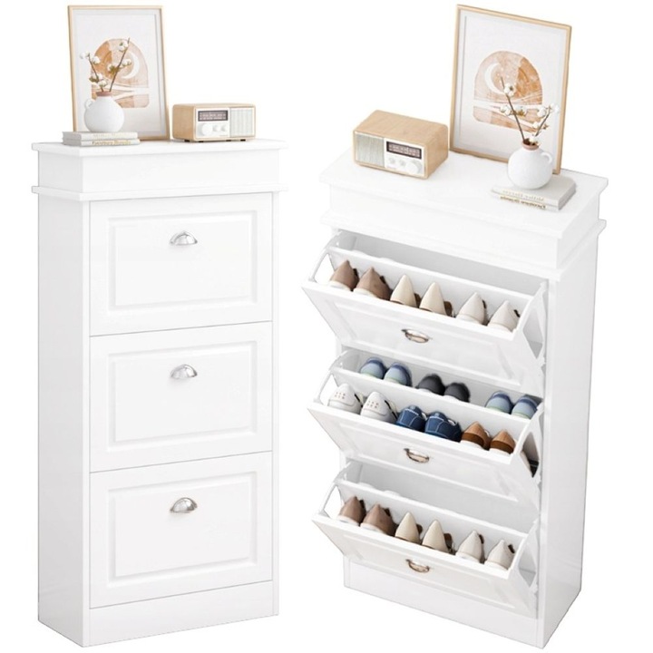 Dulap pantofi stil scandinav pentru hol 3 usi moderne 52/23/117 cm MUVU