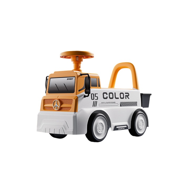 Masinuta tip Ride On, Comando Kids, Sistem Anti-Rasturnare, Claxon Integrat pe Volan, Sistem de Iluminare, Sistem de Sonorizare, Spatiu Depozitare, Varsta 2-5 Ani, Portocaliu