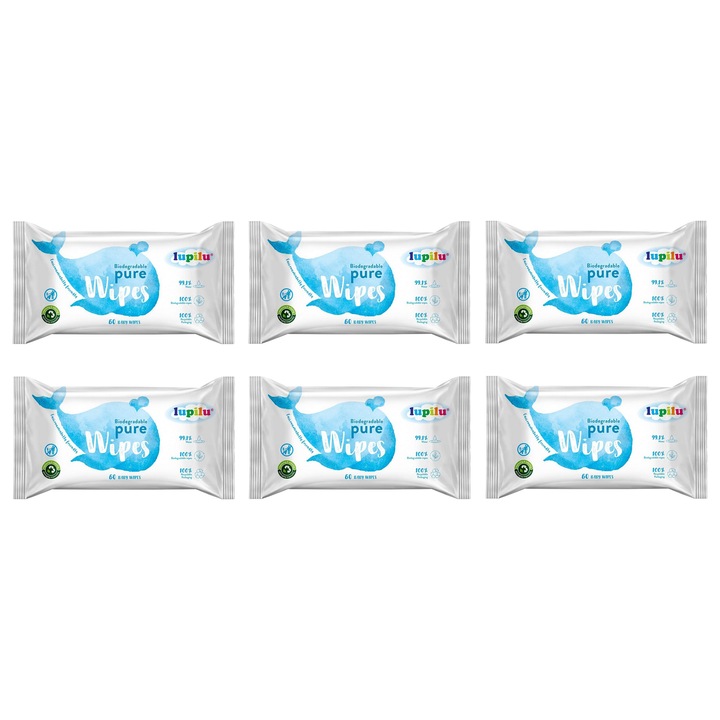 Servetele Umede Pentru Bebelusi Bio, Lupilu, Pure Water 99%, 80 x 6, 480 de bucati