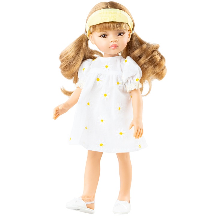 Ksenia baba, 32 cm, margarétás ruhában, Amigas, Paola Reina