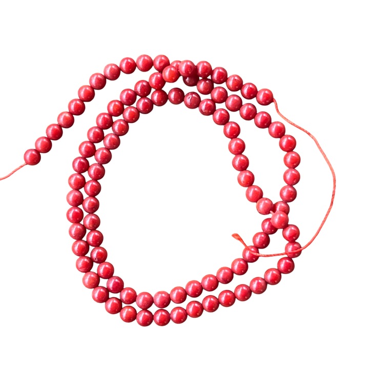 Sirag margele pietre semipretioase, Druzy, sfere CORAL, 4.5 mm