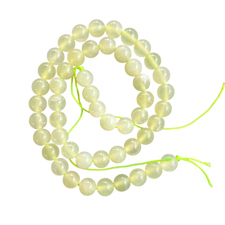 Sirag margele pietre semipretioase, Druzy, sfere JAD VERDE "NEW JADE", 8 mm