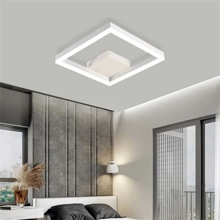 Lustra Sueva® LED Moterna cu Telecomanda wifi 2.4G lumina/rece/calda/neutra intensitate reglabila ALB