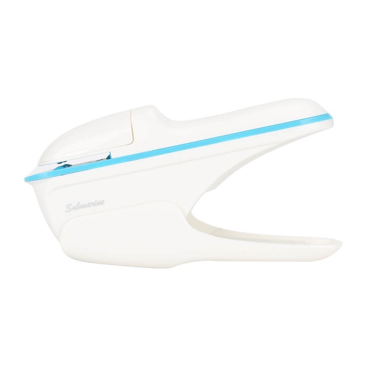 Kézi tűzőgép, ABS, kapcsok nélkül, fehér