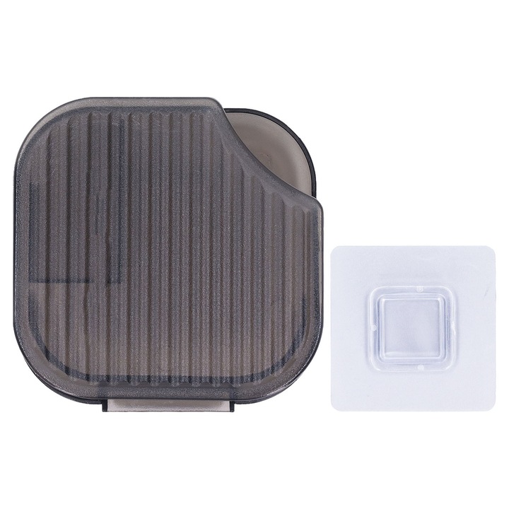 Suport perete HERUSI multifunctional negru transparent 15x10x8cm