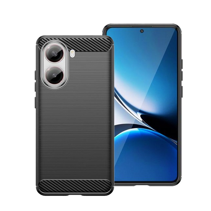 Husa Carbon Resistance pentru Xiaomi Poco X7 Pro, OPTIM SOLUTION, Optimizare Anti-Soc, Long Term Case, Negru