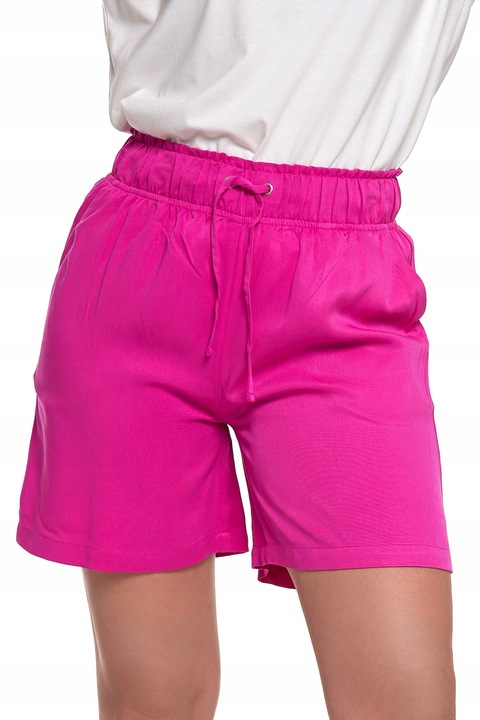 Pantaloni scurti dama, Moraj, talie inalta, roz, 100% vascoza