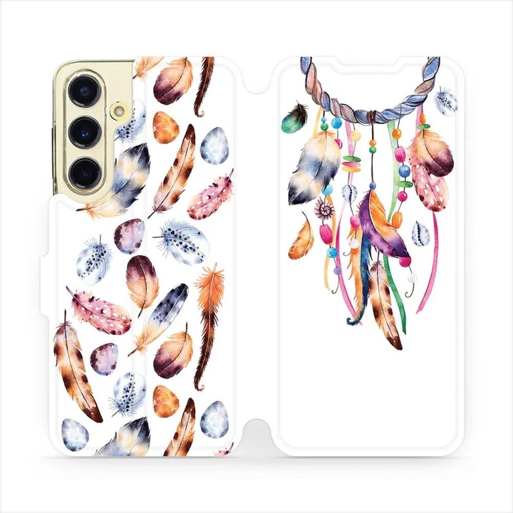 Husa flip Mobiwear pentru Samsung Galaxy S24 FE, design elegant