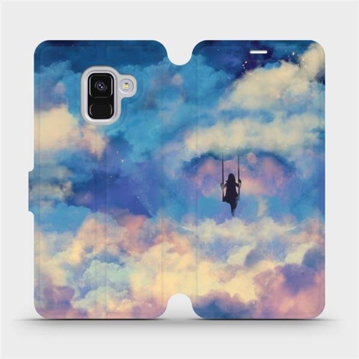 Husa flip Mobiwear pentru Samsung Galaxy A8 2018, design multicolor, rezistenta la socuri si zgarieturi