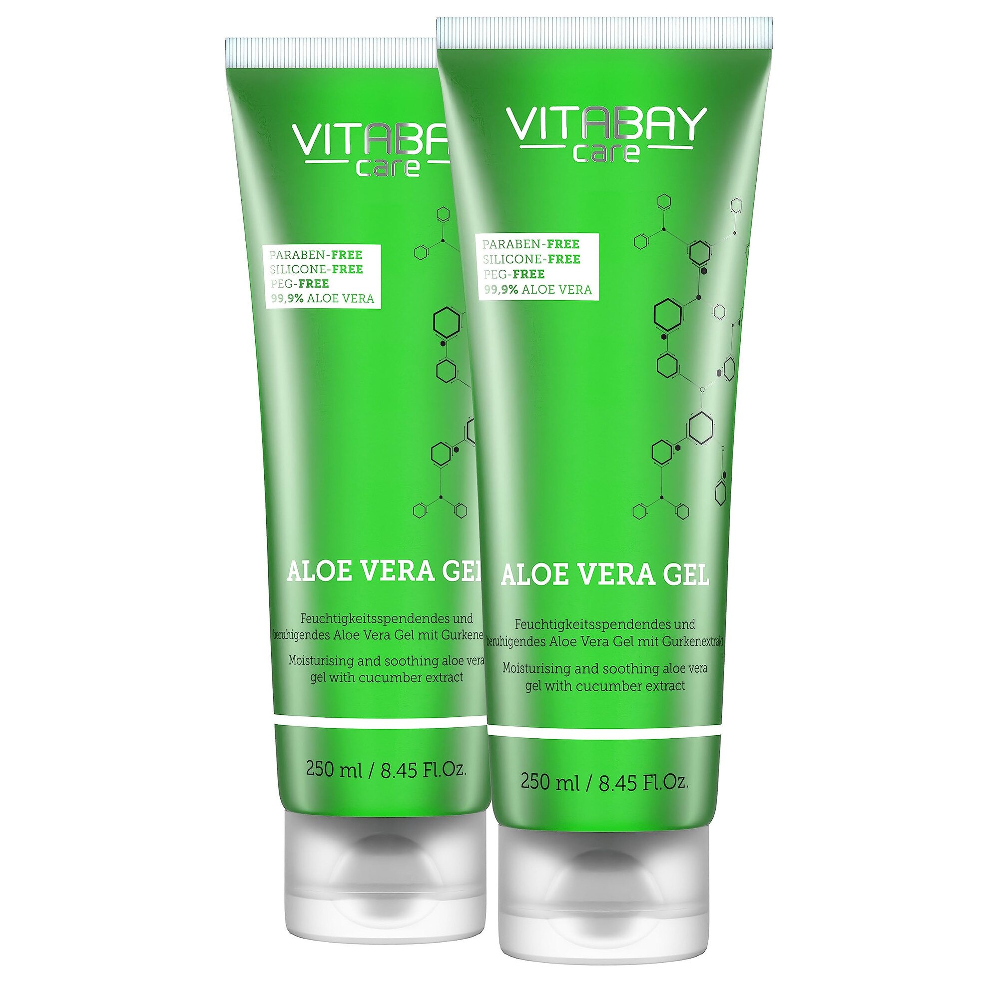 Gel Vitabay Aloe Vera 100% (99, 9%) 2X 250Ml - Lotiune Dupa Soare Cu Aloe  Vera