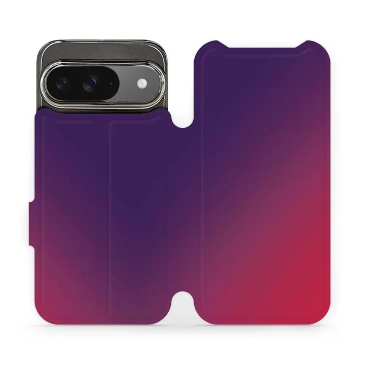 Husa flip pentru telefon Google Pixel 9 / 9 Pro, Mobiwear, design abstract, multicolor, material din piele ecologica