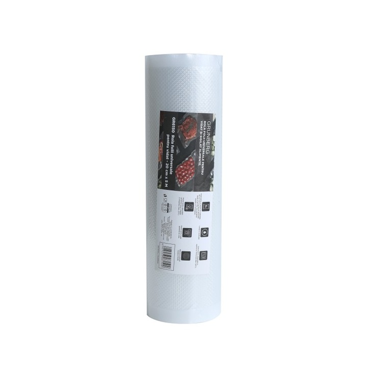 Rola cu pungi pentru vidat si sigilat alimente, gofrate, 20 x 500 cm, Grunberg GR6150