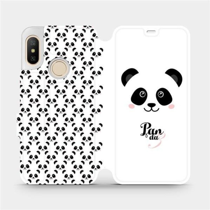 Husa flip Mobiwear pentru Xiaomi Mi A2 Lite, design panda, rezistenta la socuri si zgarieturi, multicolor