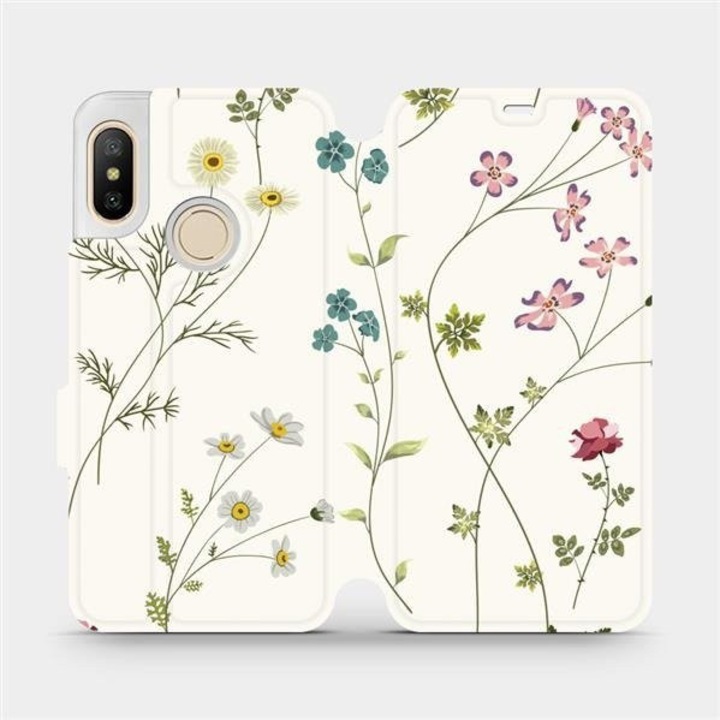 Husa flip Mobiwear pentru Xiaomi Mi A2 Lite, design flori, rezistent la socuri, multicolor