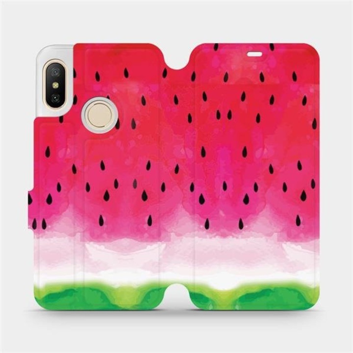 Husa flip Mobiwear pentru Xiaomi Mi A2 Lite, multicolor, material din piele ecologica, design elegant