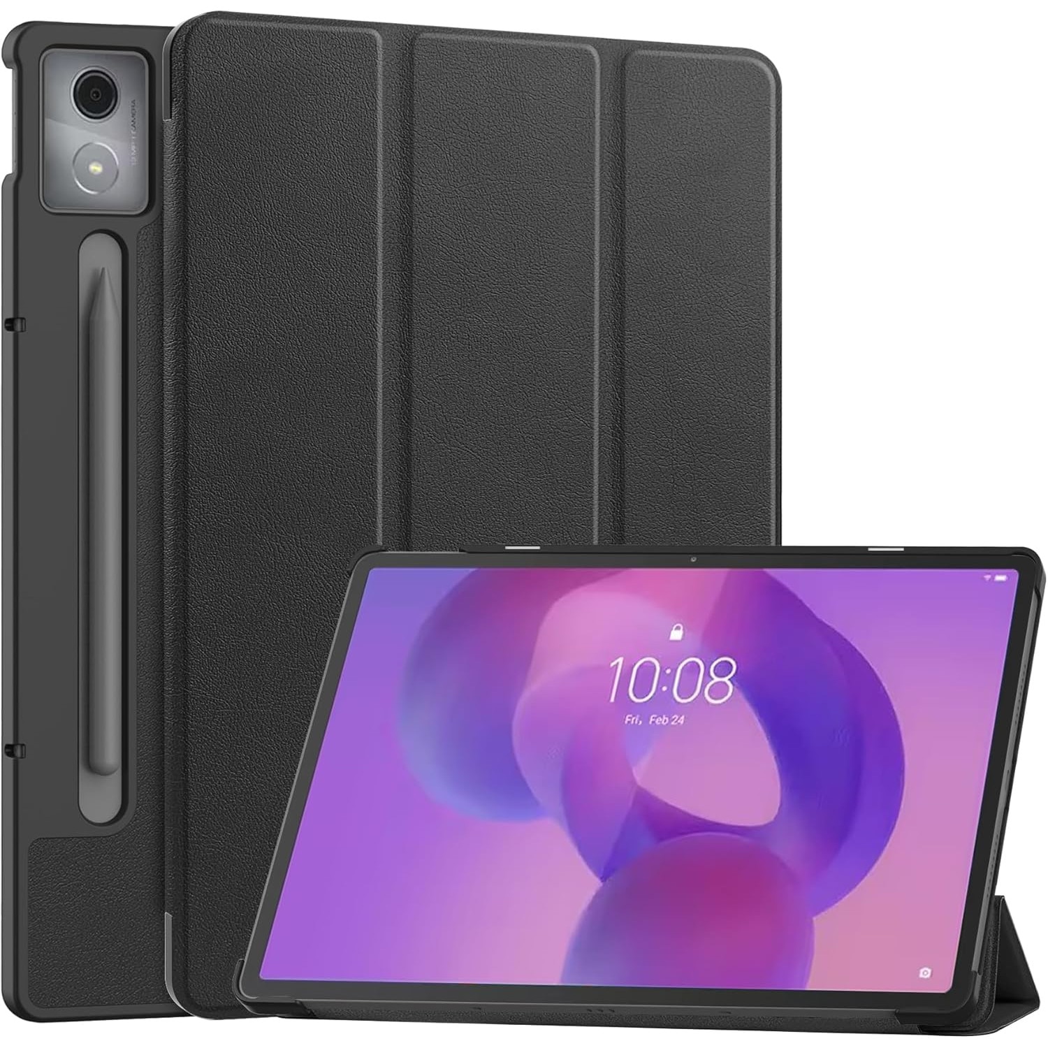 Husa pentru Lenovo Idea Tab Pro / Pro Paper 12.7 tip stand functie sleep/wake-up protectie 360 - Negru