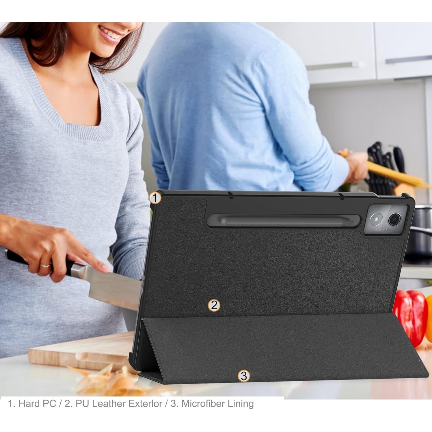 Husa pentru Lenovo Idea Tab Pro / Pro Paper 12.7 tip stand functie sleep/wake-up protectie 360 - Graffiti