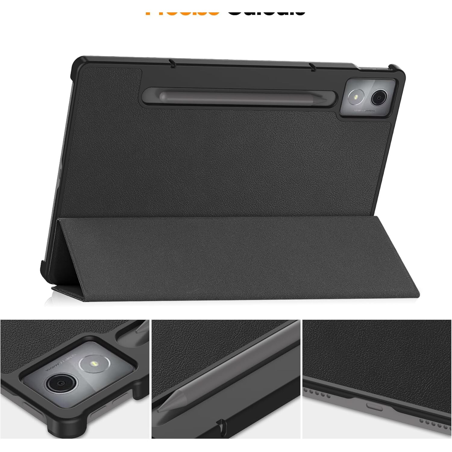 Husa pentru Lenovo Idea Tab Pro / Pro Paper 12.7 tip stand functie sleep/wake-up protectie 360 - Negru