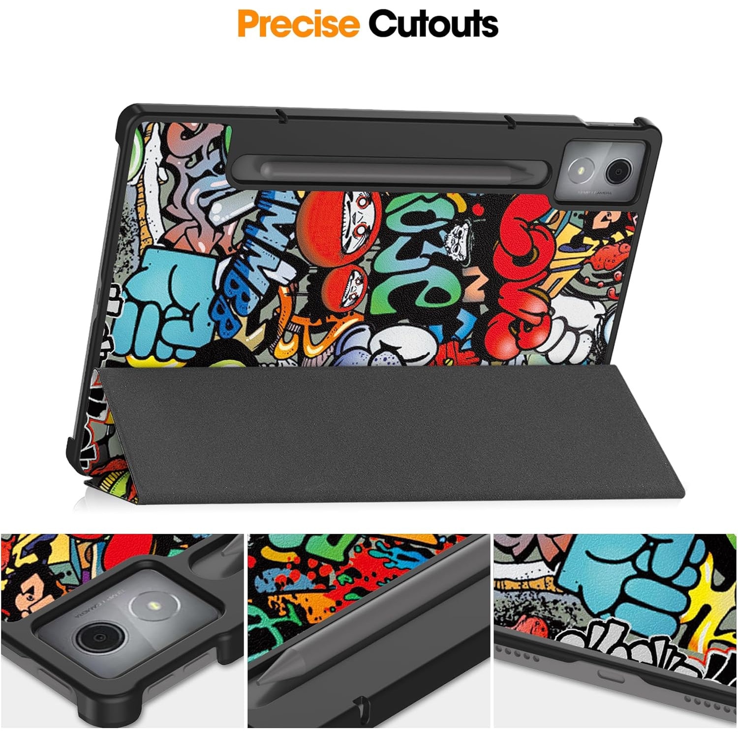 Husa pentru Lenovo Idea Tab Pro / Pro Paper 12.7 tip stand functie sleep/wake-up protectie 360 - Graffiti