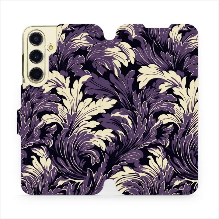 Husa flip Mobiwear pentru Samsung Galaxy S24 FE, flori si plante, piele ecologica