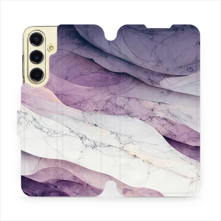 Husa flip Mobiwear pentru Samsung Galaxy S24 FE, violet, rezistenta la socuri si zgarieturi