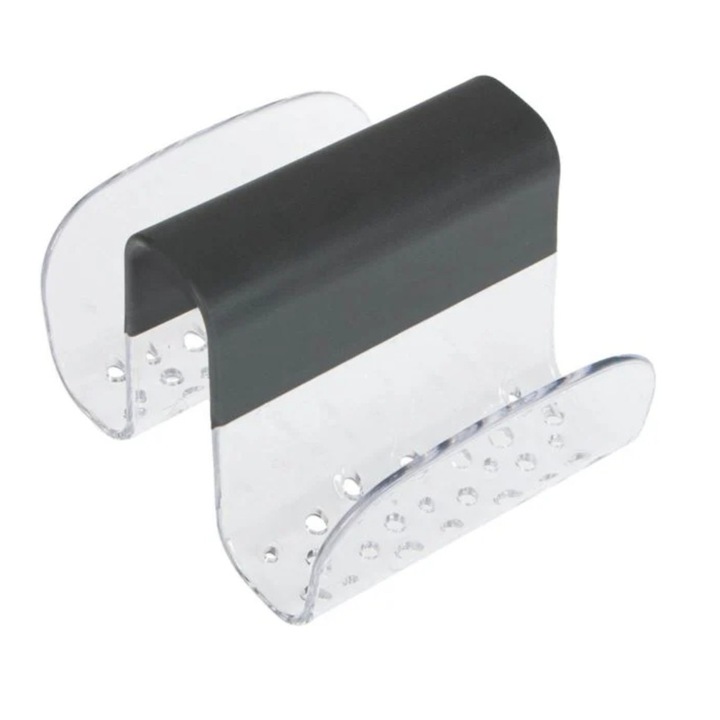 Suport dublu, perforat, pentru burete, plastic, transparent, 9.5cm