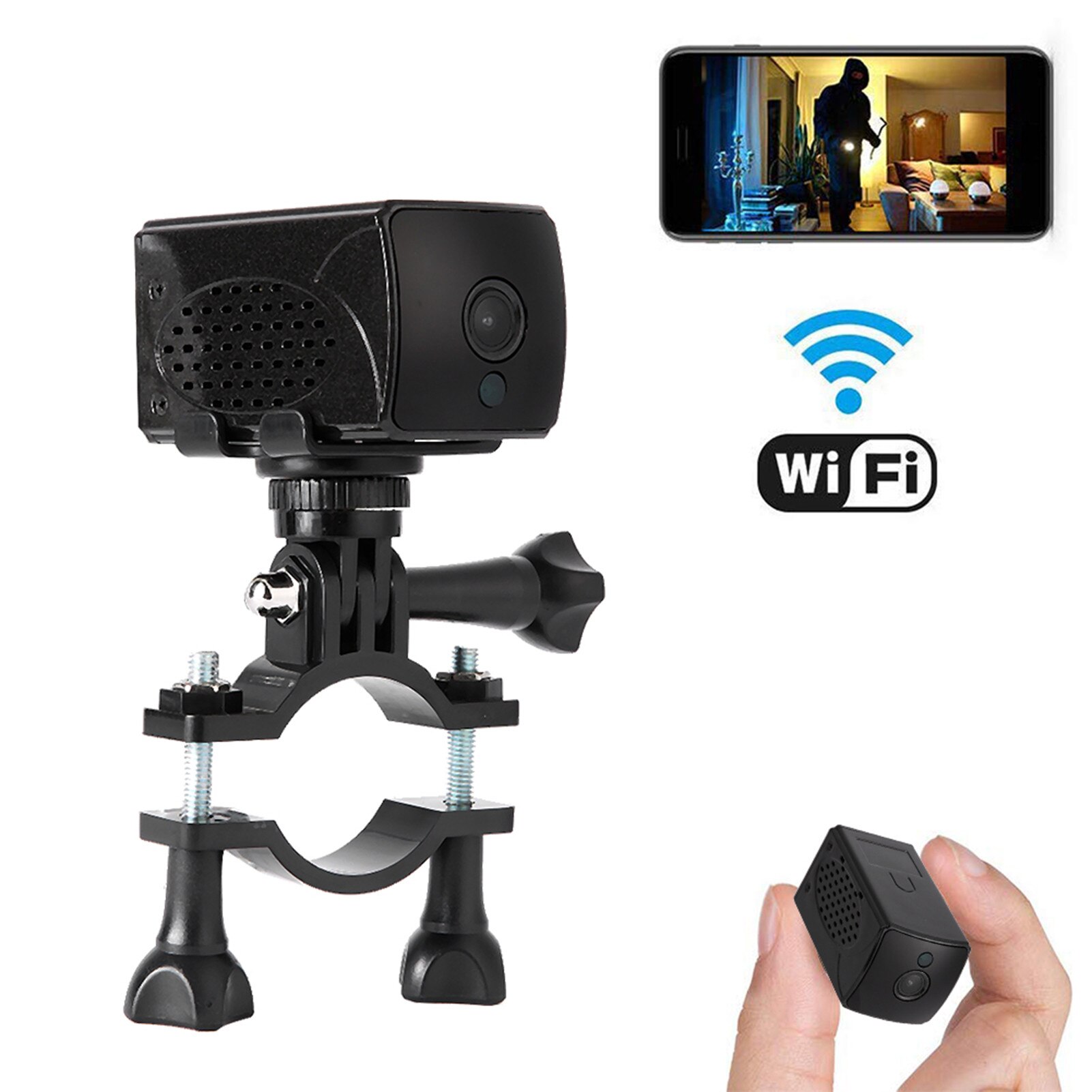Camera video mini HD 1080P, control vocal inteligent, neagra ...