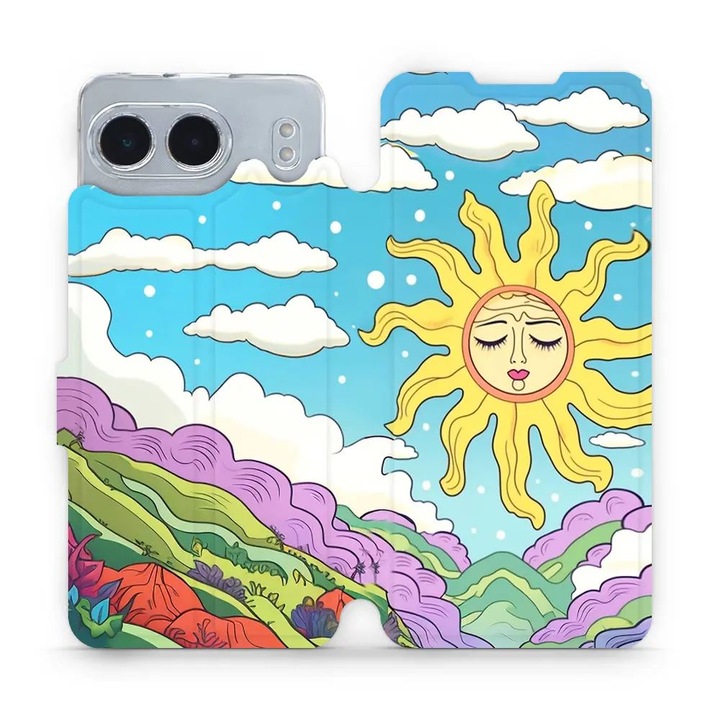 Mobiwear flip cover за OnePlus Nord 4 5G, многоцветен, екологичен материал, с вградена поддръжка