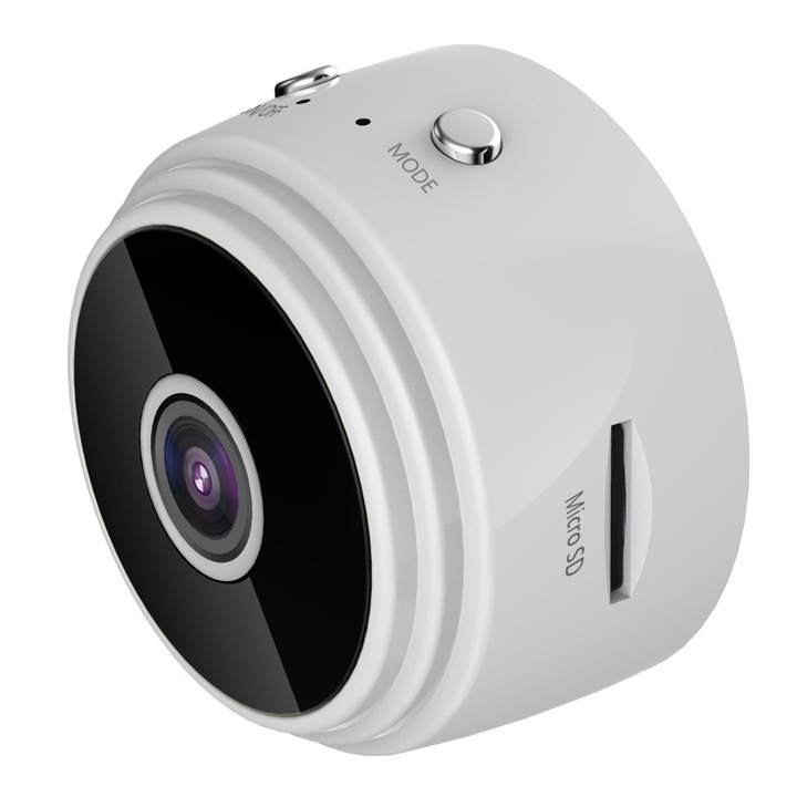 3 db mini vezeték nélküli kamera szett, 1080P, fehér, 4.4x2.4cm