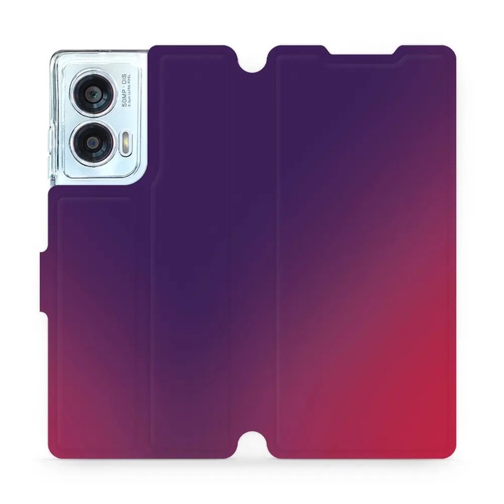 Mobiwear flip cover за Motorola Edge 50 Fusion, абстрактен дизайн, многоцветен, материал екологична кожа