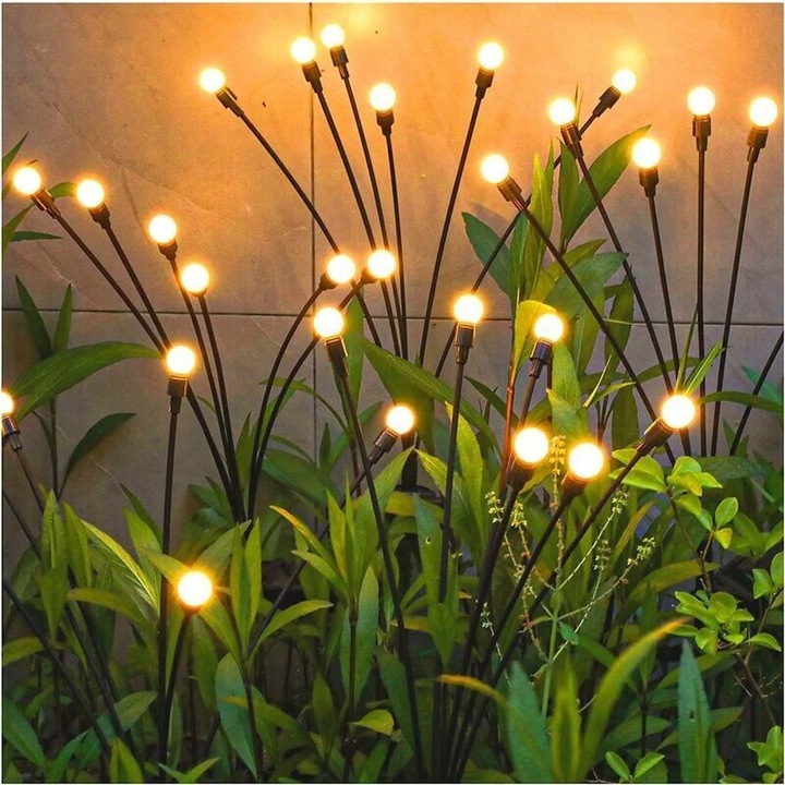 Соларни лампи, комплект 4 броя, 10 LED, декорация за градина, IP65, 10x10x10mm