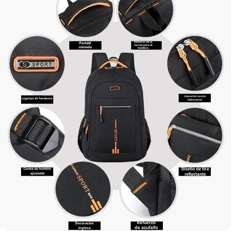 Rucsac pentru laptop, negru, 48x18x32cm, 44x19x32cm, set pentru barbati si adolescenti