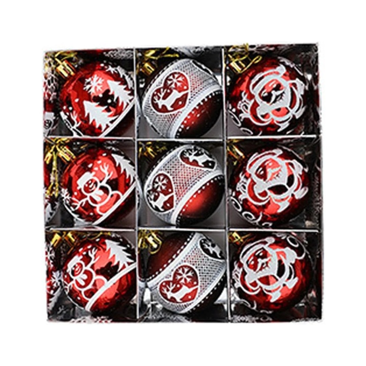 YANYXR karácsonyi gömb szett, piros, zöld, arany, tartós, 6cm