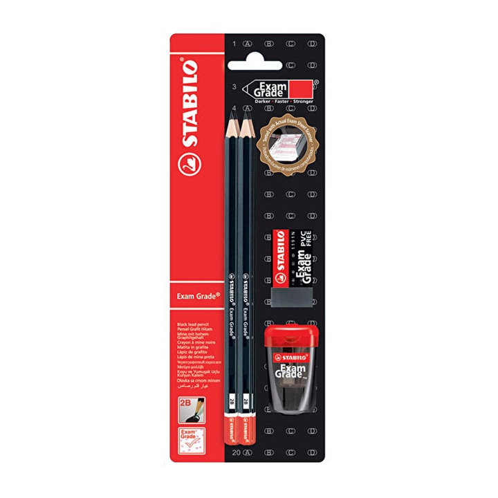Creion Stabilo Exam Grade HB 4buc/set (inclus radiera+ascutitoare SW2884 )