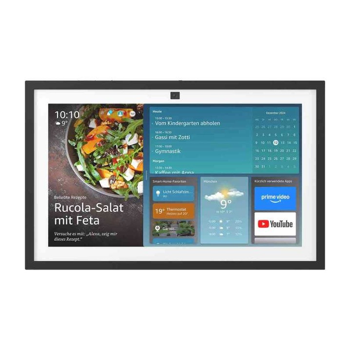 Display inteligent Amazon Echo Show 15, 15.6 inch, Full HD, Wi-Fi, Bluetooth, Negru, cu telecomanda