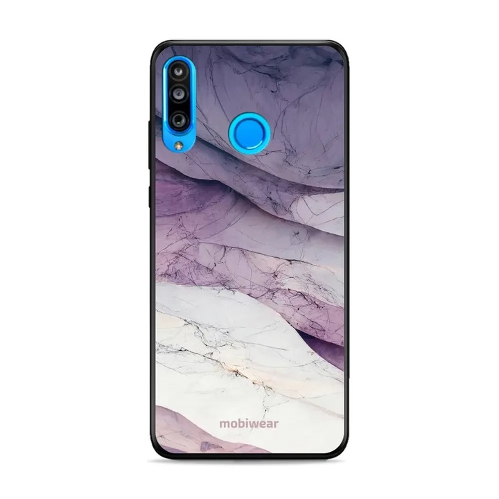 Husa telefon Mobiwear, pentru Huawei P30 Lite, alb/mov, rezistenta la socuri si zgarieturi