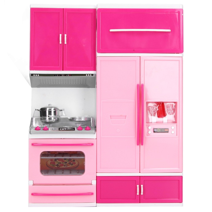 Set mini bucatarie 2 in 1 Fokelyi, jucarie pentru fete, plastic sigur, dimensiuni 30x45cm