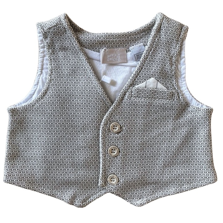 Vesta baieti Chicco, clasic, bej, 95% bumbac, 5% elastan, 56 CM